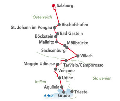 Alpe-Adria Radweg Salzurg bis Grado