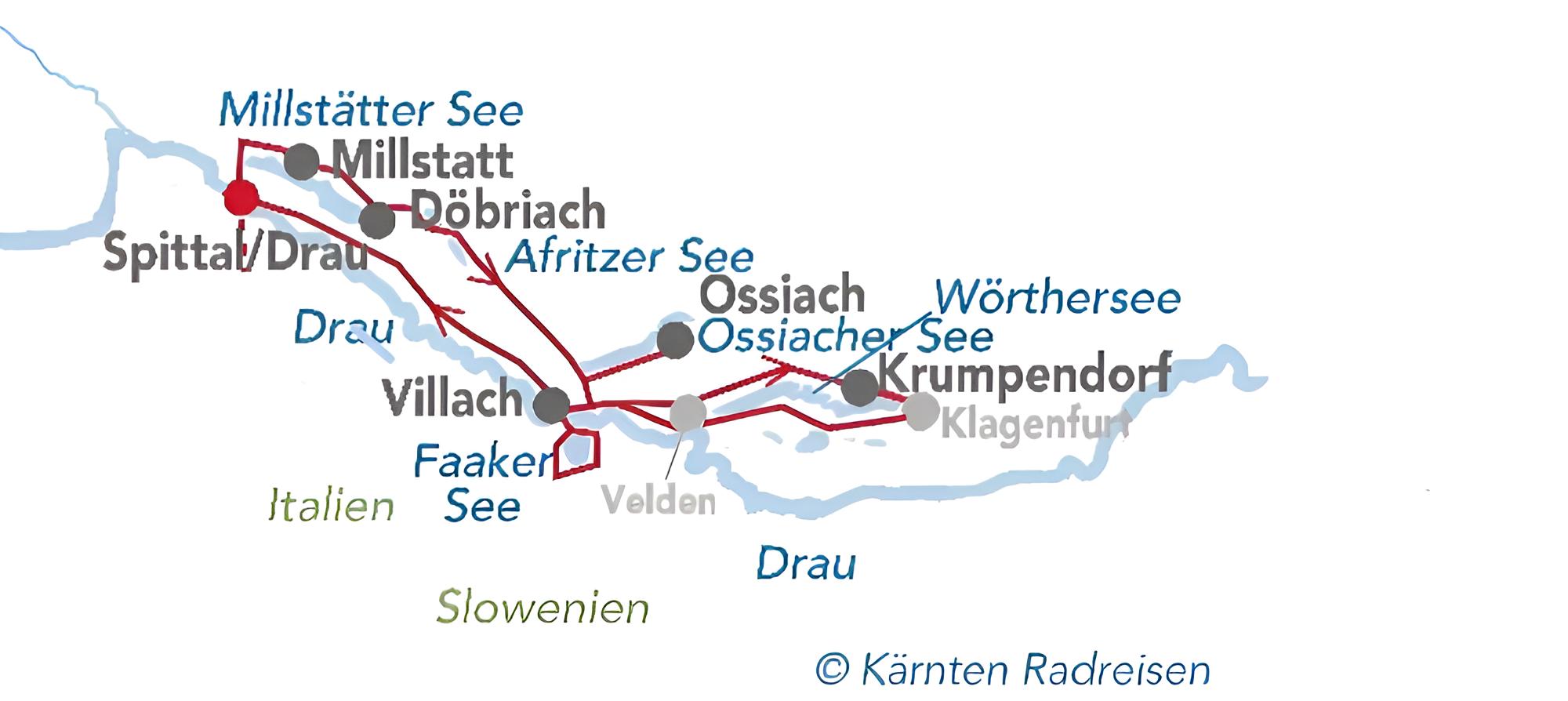 Skizze Seenschleife Highlight Tour