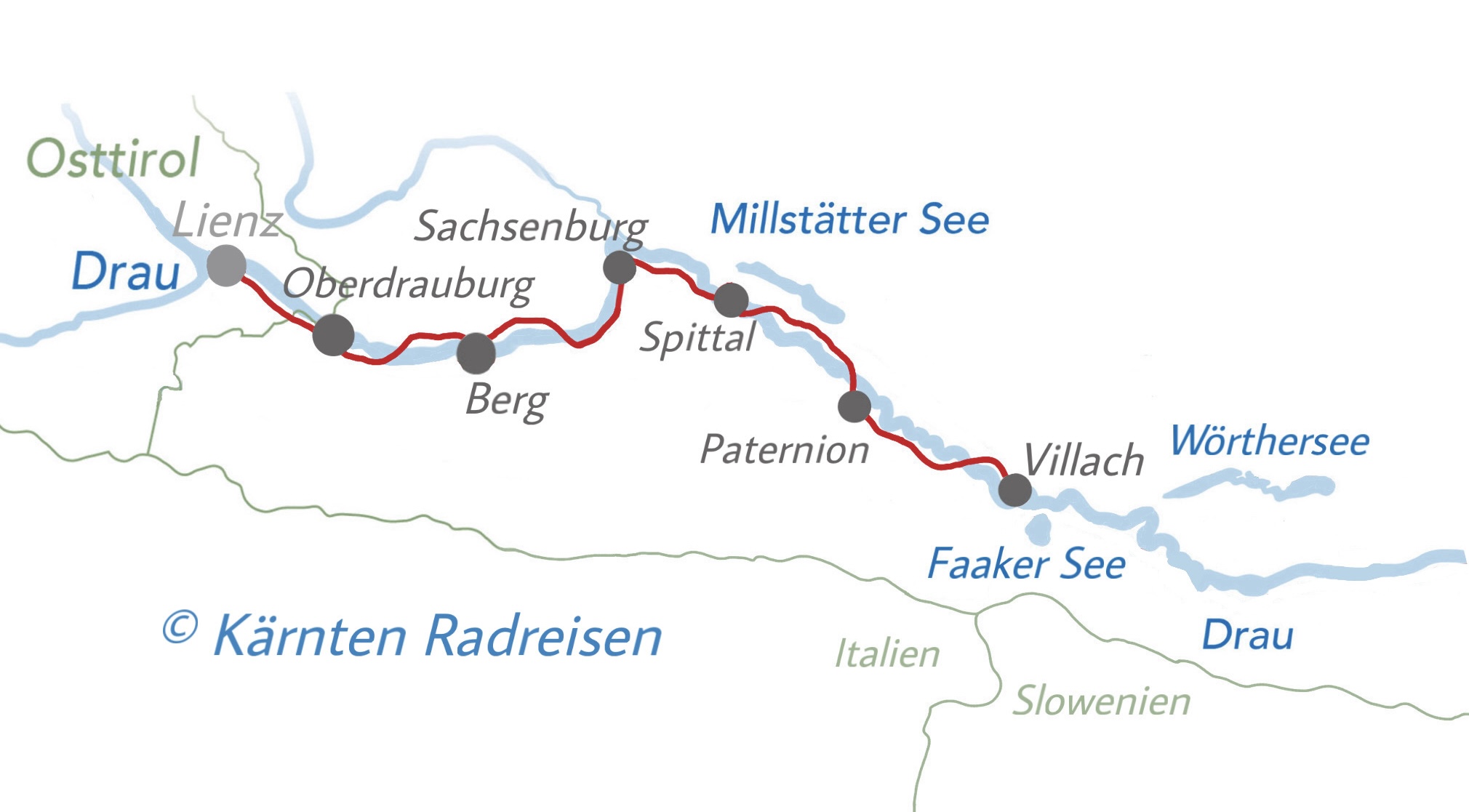 Skizze zum Jakobsweg-Schnupper-Package (c) Kärnten Radreisen Skizze zum Jakobsweg-Schnupper-Package (c) Kärnten Radreisen
